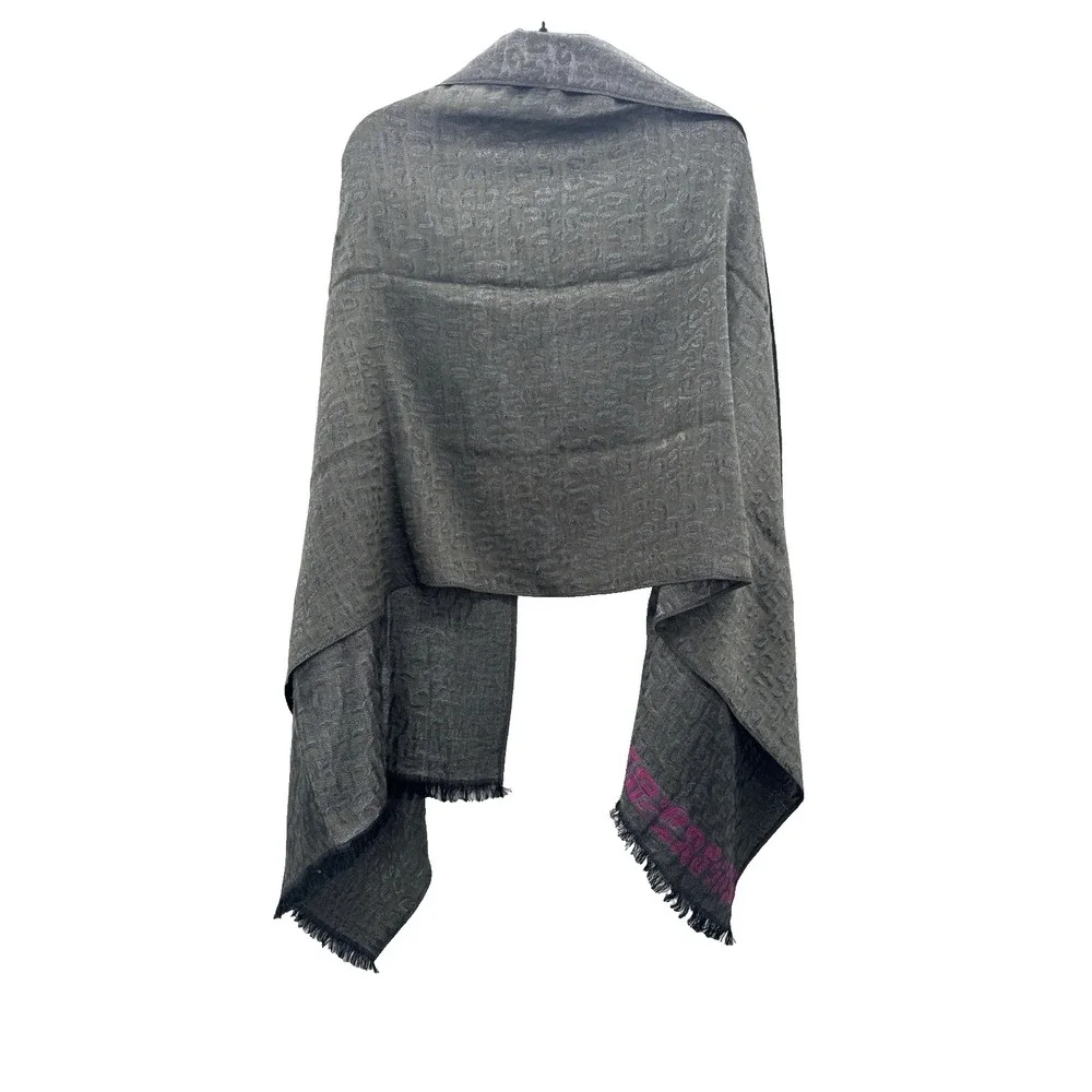 Womens Leopard Embossed Scarf Wrap Pink Stripe Metallic Evening Accessory Glam